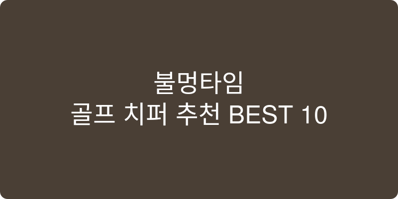 골프 치퍼 추천 이미지