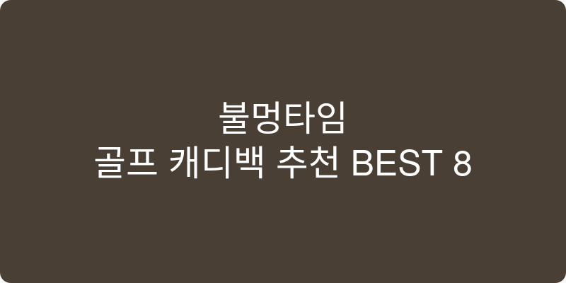골프 캐디백 추천 이미지