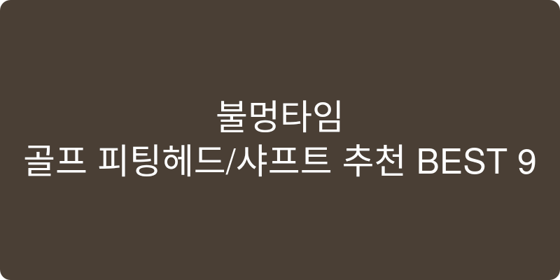 골프 피팅헤드/샤프트 추천 이미지