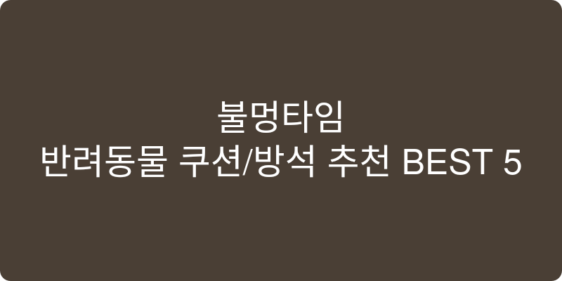 반려동물 쿠션/방석 추천 이미지