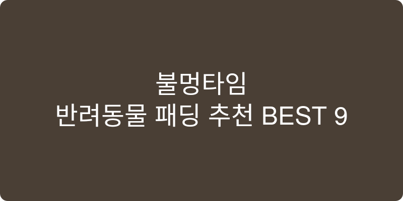 반려동물 패딩 추천 이미지