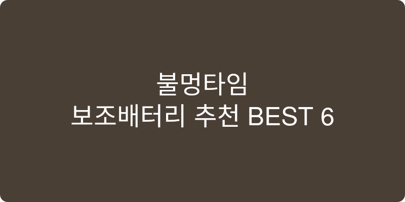 보조배터리 추천 이미지