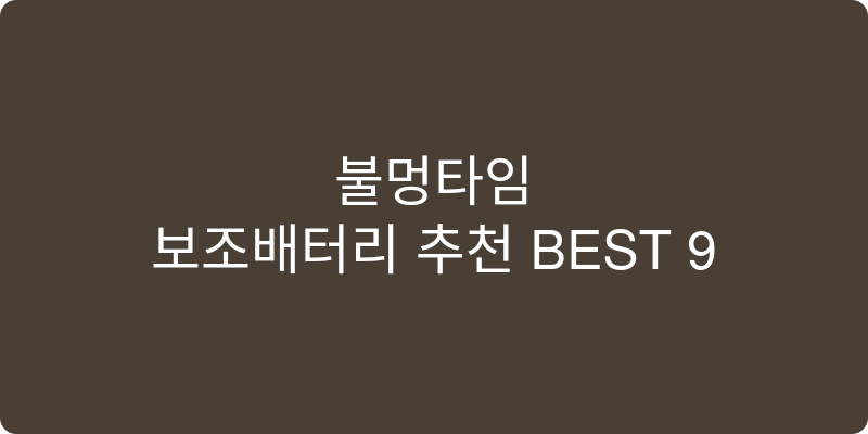 보조배터리 추천 이미지