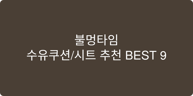수유쿠션/시트 추천 이미지