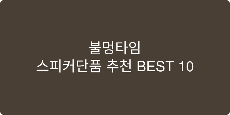 스피커단품 추천 이미지