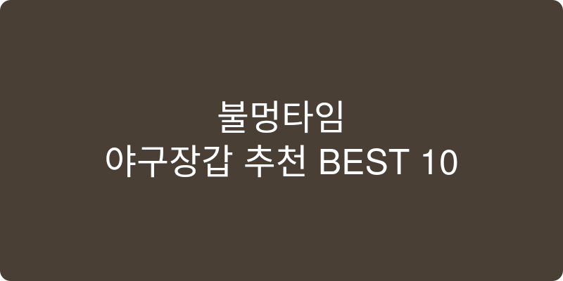 야구장갑 추천 이미지