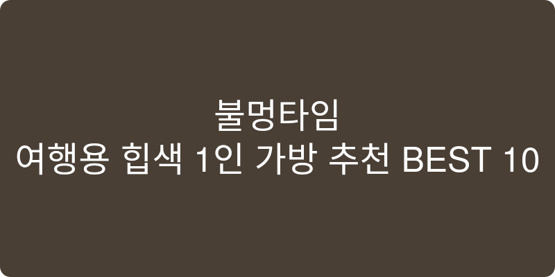 여행용 힙색 1인 가방 추천 이미지
