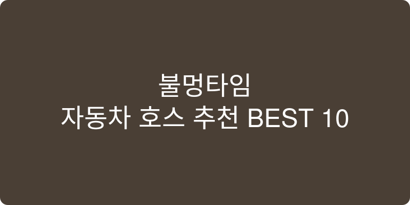 자동차 호스 추천 이미지