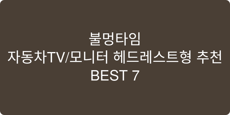 자동차TV/모니터 헤드레스트형 추천 이미지
