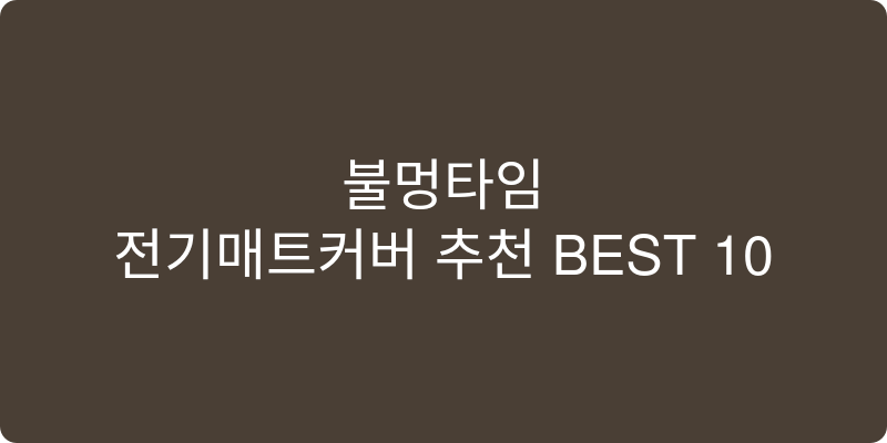 전기매트커버 추천 이미지