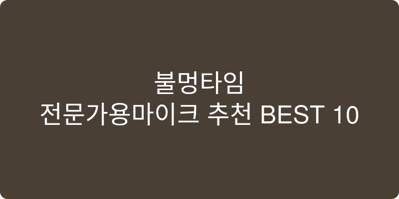 전문가용마이크 추천 이미지