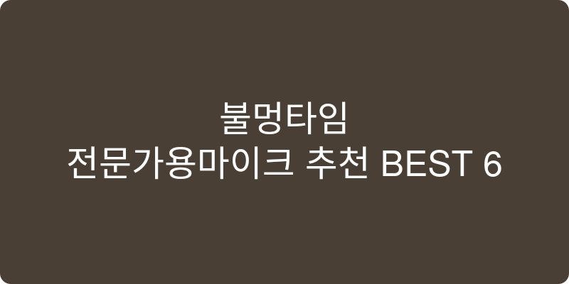 전문가용마이크 추천 이미지