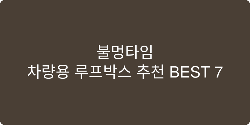 차량용 루프박스 추천 이미지
