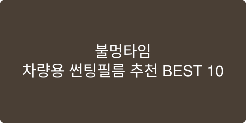 차량용 썬팅필름 추천 이미지