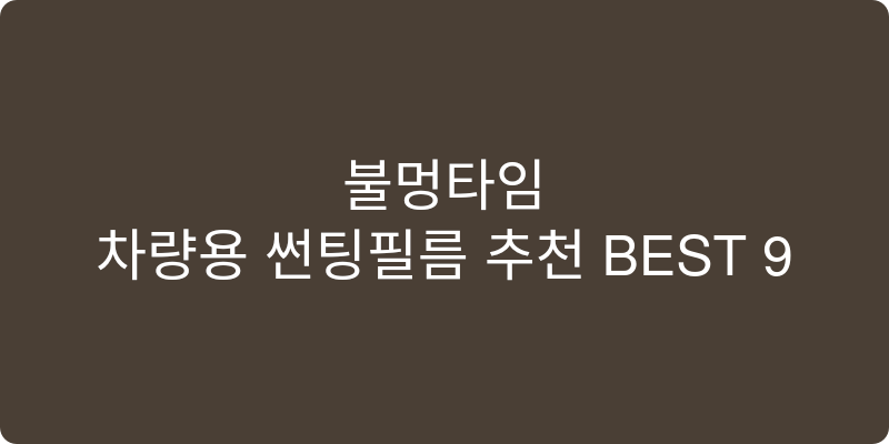 차량용 썬팅필름 추천 이미지