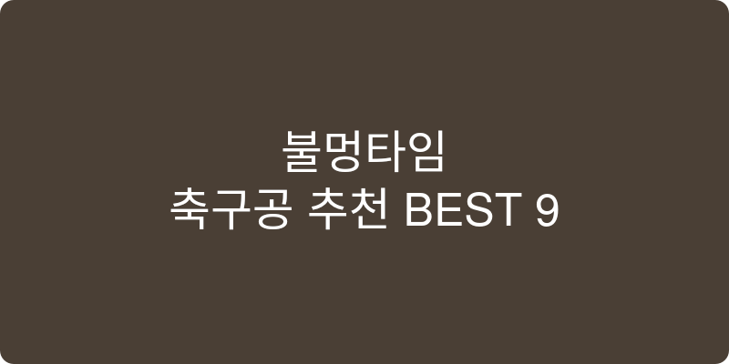 축구공 추천 이미지