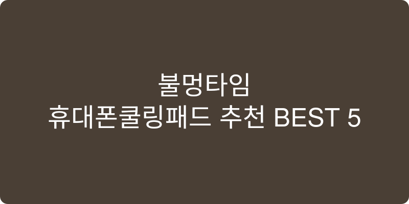 휴대폰쿨링패드 추천 이미지