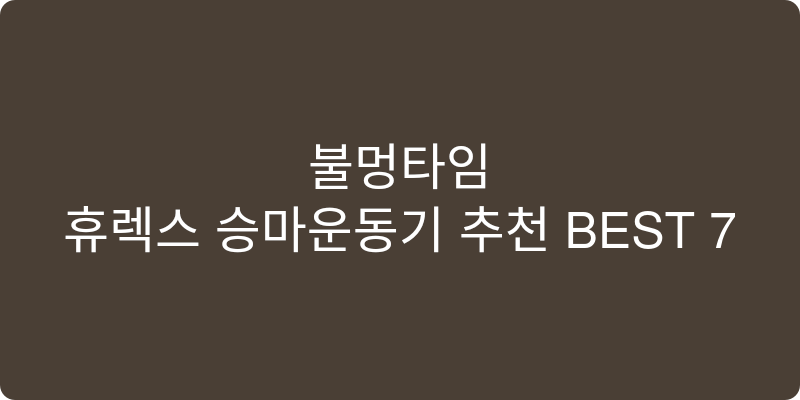 휴렉스 승마운동기 추천 이미지