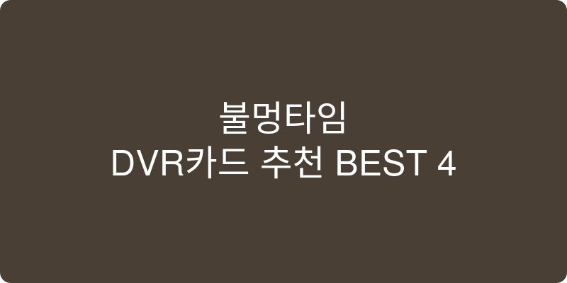 DVR카드 추천 이미지