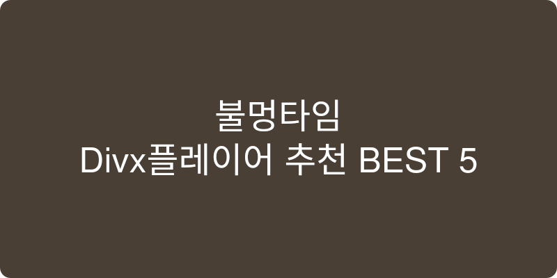 Divx플레이어 추천 이미지