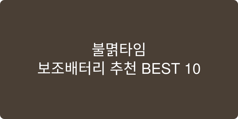 보조배터리 추천 이미지
