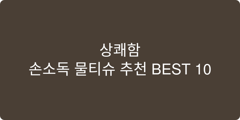 손소독용 물티슈 추천 이미지