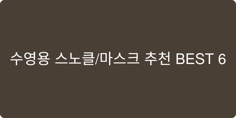 수영용 스노클/마스크 추천 이미지