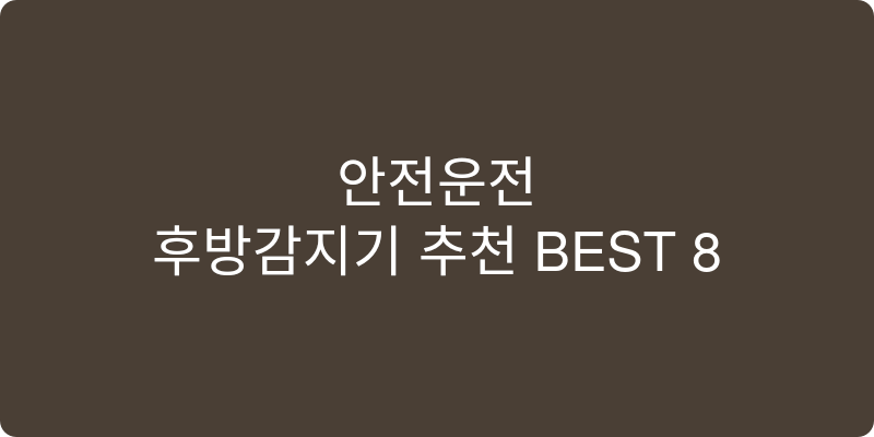 후방감지기 추천 이미지