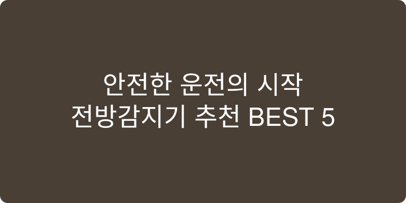 전방감지기 추천 이미지