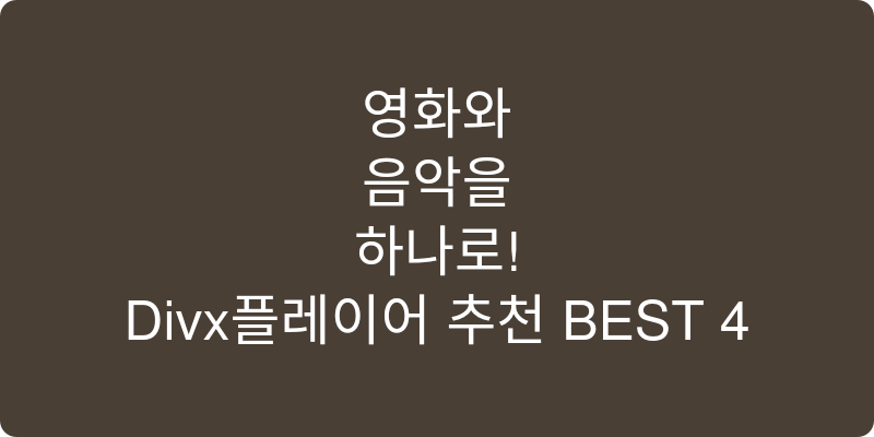 Divx플레이어 추천 이미지