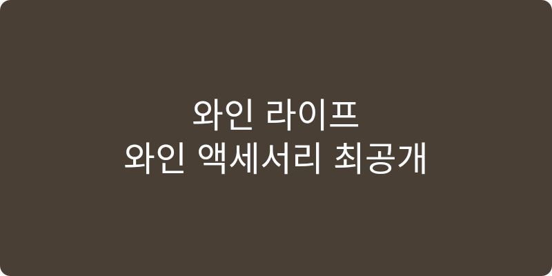 와인 액세서리 추천 이미지