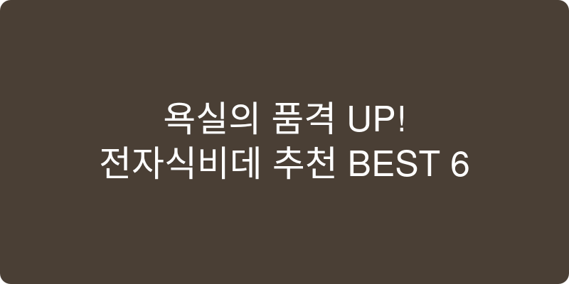 전자식비데 추천 이미지