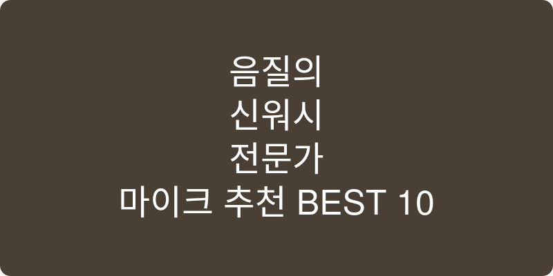 전문가용마이크 추천 이미지