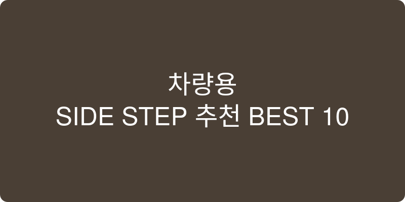 차량용 사이드스텝 추천 이미지