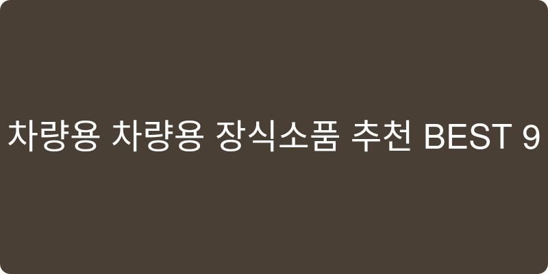 차량용 차량용장식소품 추천 이미지