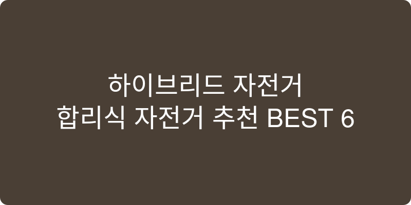 하이브리드 자전거 추천 이미지