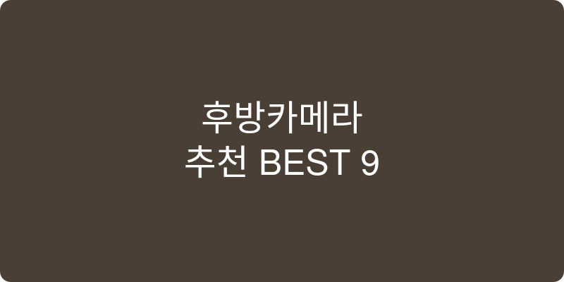 후방카메라 추천 이미지