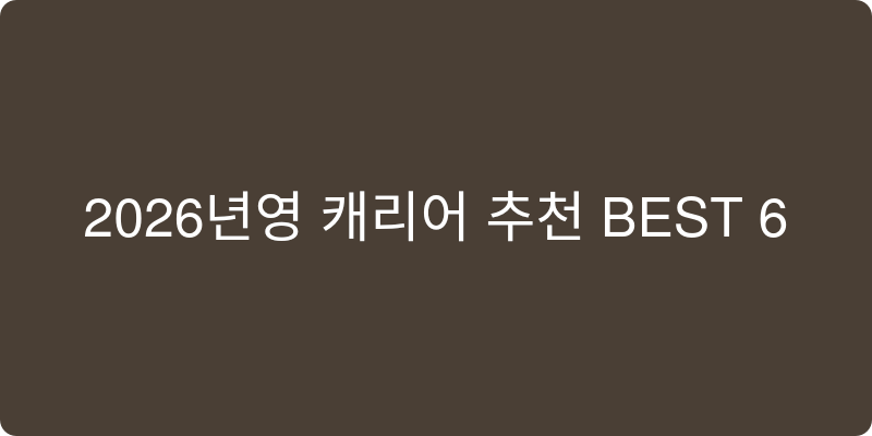 2026년형 캐리어 추천 이미지