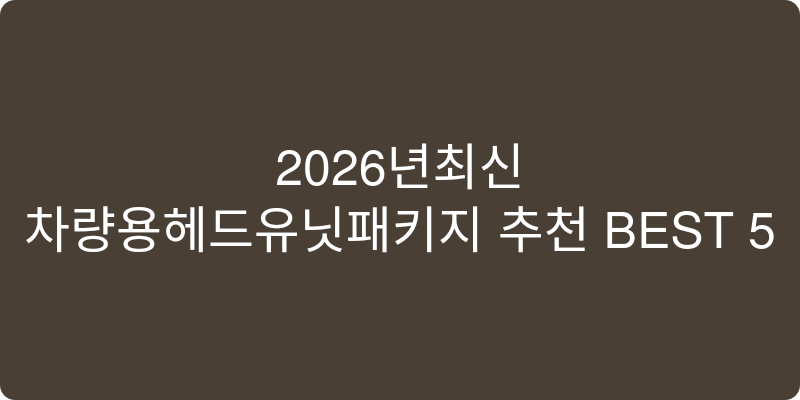 2026년 차량용 헤드유닛패키지 추천 이미지