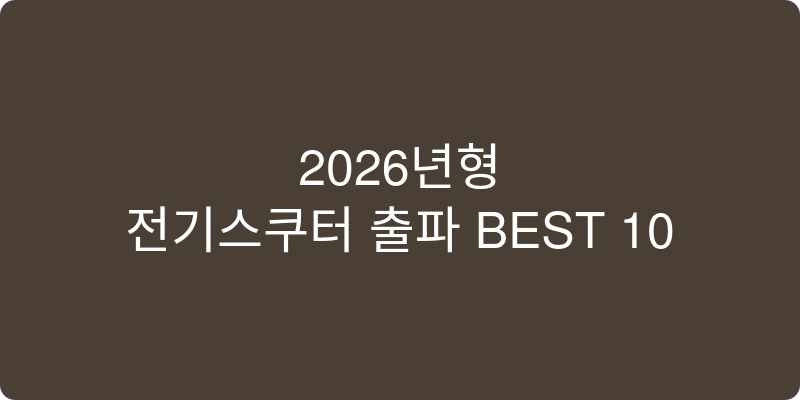 2026년형 전기스쿠터 추천 이미지