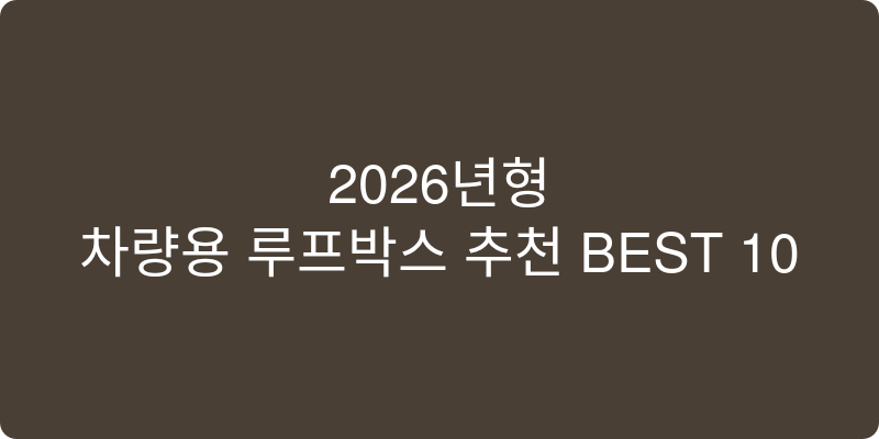 2026년형 차량용 루프박스 추천 이미지
