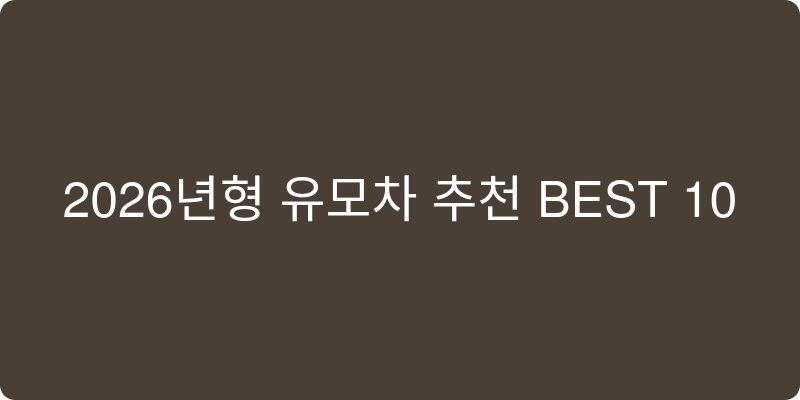 2026년형 유모차 추천 이미지