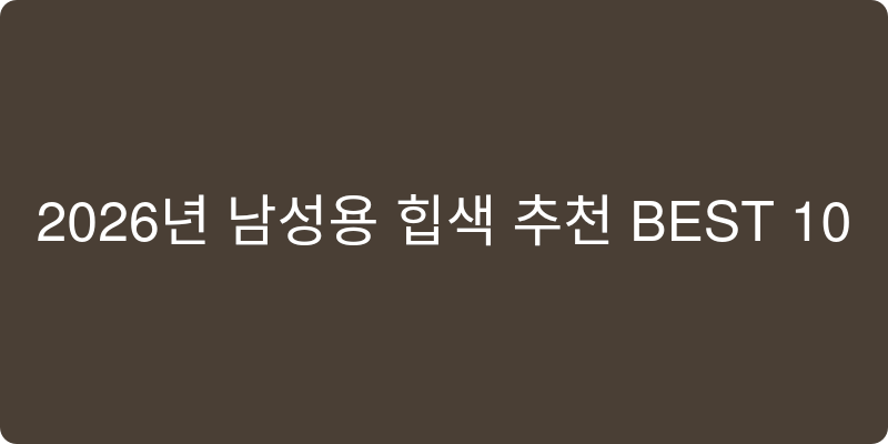2026년 남성 힙색 추천 이미지
