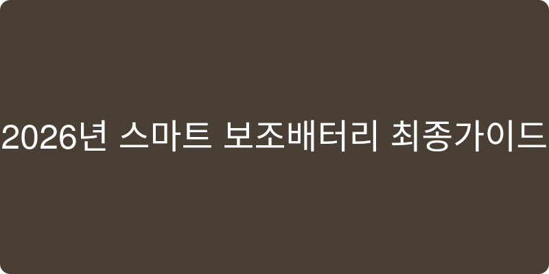 스마트 보조배터리 추천 이미지