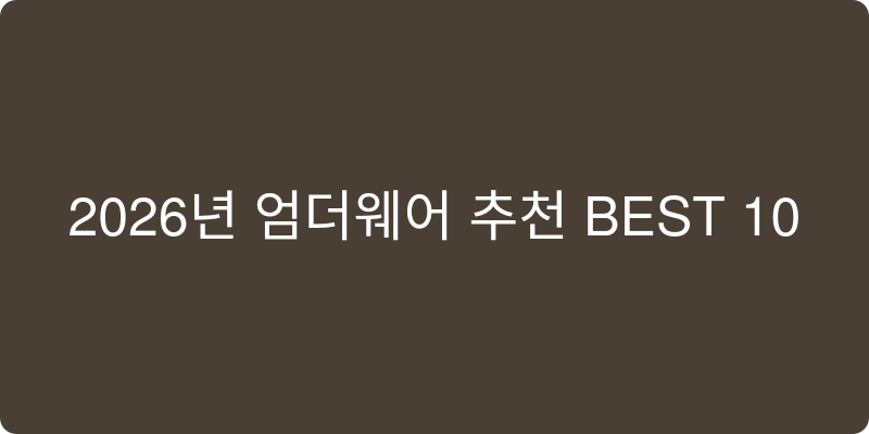 2026년 언더웨어 추천 이미지
