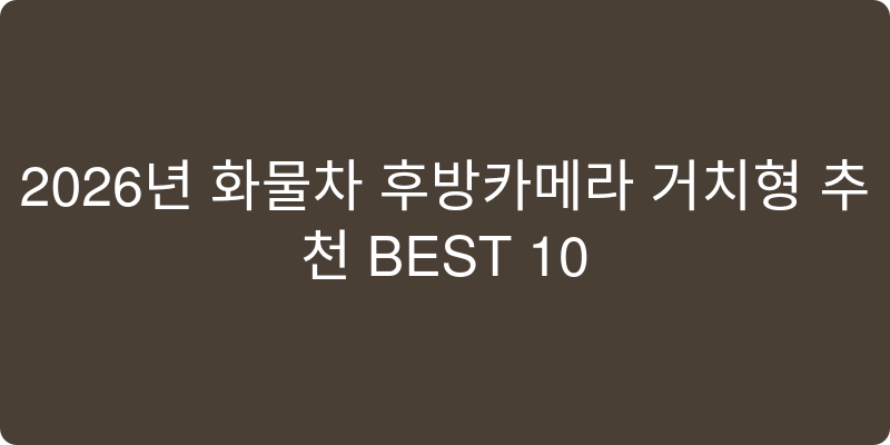 2026년 화물차 후방카메라 거치형 추천 이미지