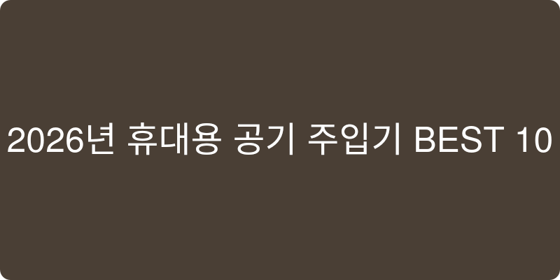 2026년 휴대용 공기 주입기 추천 이미지