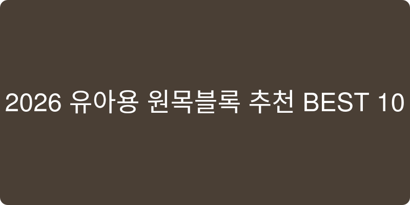 2026년 유아용 원목 블록 추천 이미지