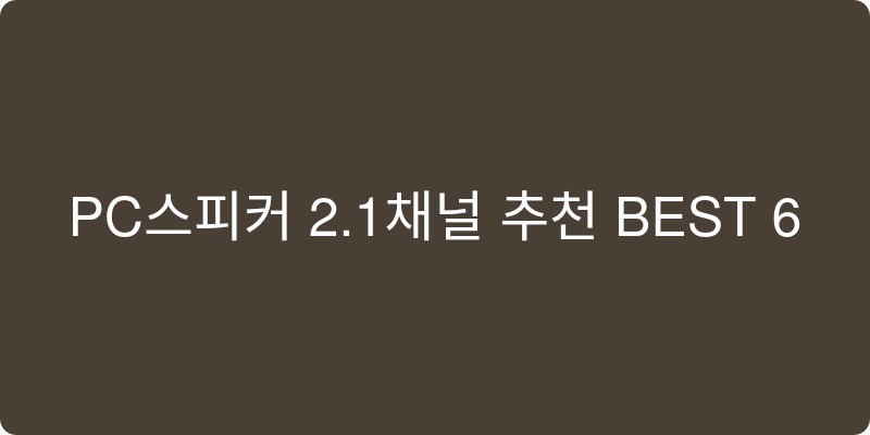 PC스피커 2.1채널 추천 이미지