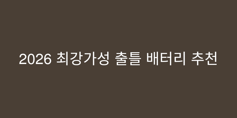2026년 필수템 추천 이미지